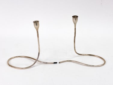 PAIR MARION ANDERSON NOYES STERLING CANDLEHOLDERS