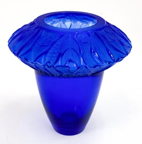 FRENCH VALLERYSTHAL PORTIEUX BLUE VASE 20TH C.