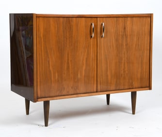 POLISH OBORNICKIE FABRYKI MEBLI WALNUT CABINET