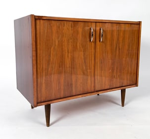POLISH OBORNICKIE FABRYKI MEBLI WALNUT CABINET