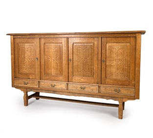 HENNING KJAERNULF STYLE DANISH OAK SIDEBOARD 1970S