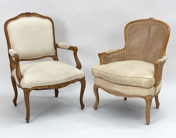 (2) FRENCH STYLE ARM CHAIRS