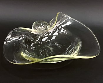 SEGUSO ITALIAN ART GLASS CENTERPIECE BOWL C. 1970S