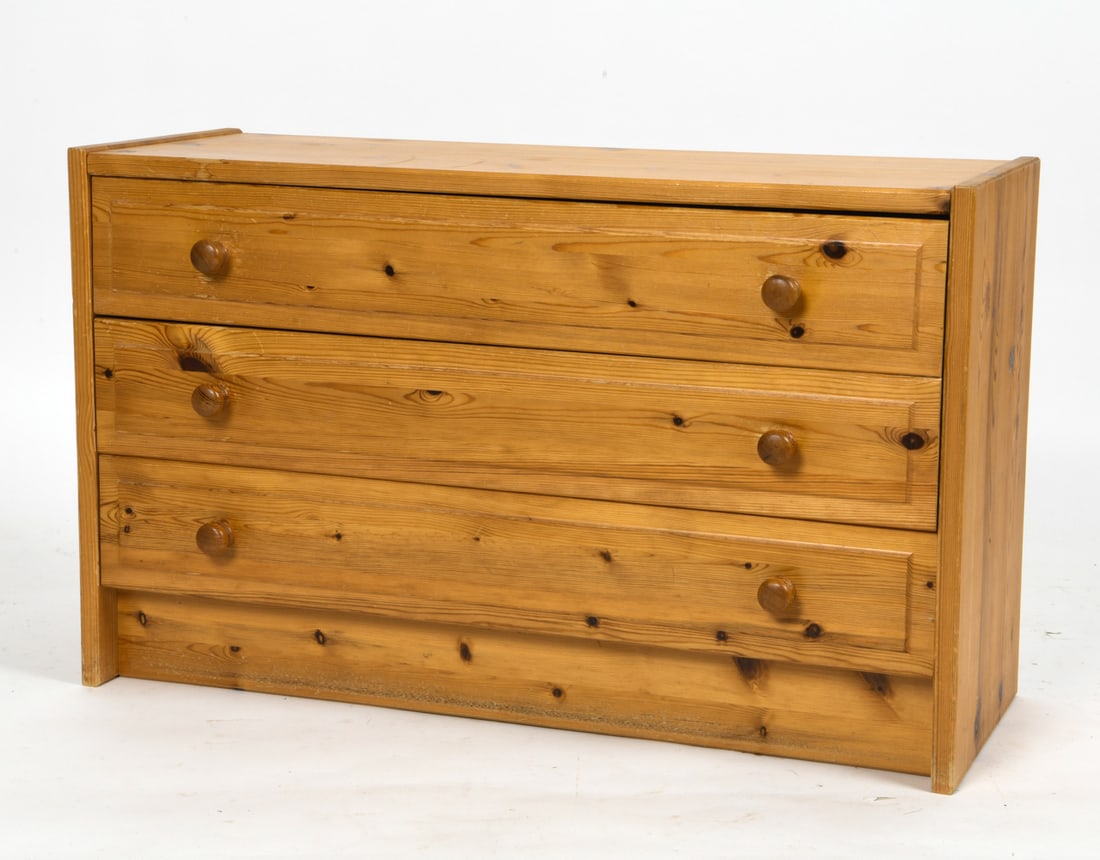 SWEDISH PINE LOW HALL CHEST C. 1970S (1 of 12)