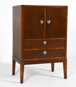 ART DECO SCANDINAVIAN OAK CABINET C. 1950S