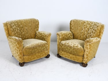 PAIR OF DANISH MOHAIR LOUNGE CHAIRS C. 1950S