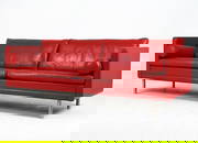 BORGE MOGENSEN DANISH LEATHER & STEEL SOFA 1960S