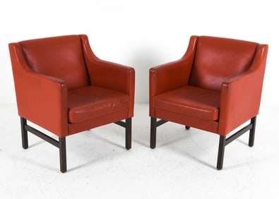 PAIR OF BORGE MOGENSEN STYLE DANISH LOUNGE CHAIRS