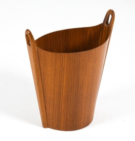 EINAR BARNES NORWEGIAN TEAK WASTE BASKET C. 1960S