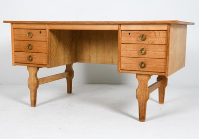 HENNING KJAERNULF DANISH OAK DESK C. 1970S