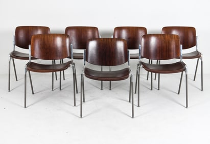 (7) CASTELLI DSC 106 STACKING CHAIRS C. 1960S