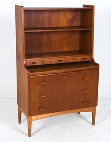 DANISH TEAK SCRETARY DESK BOOKSHELF C. 1960S