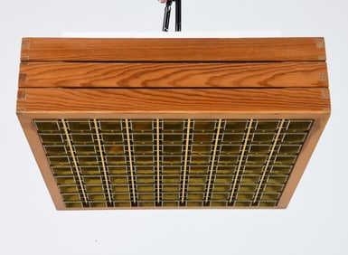 MID-CENTURY NORDLUX PINE CELING LIGHT C. 1970S