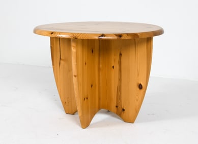 MANNER OF DAUMILLER SWEDISH PINE SIDE TABLE 1970S