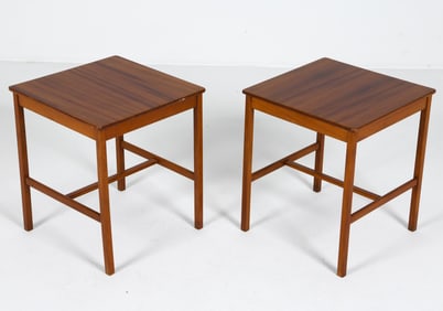 PAIR RUD. RASMUSSEN DANISH TEAK SIDE TABLES 1960S