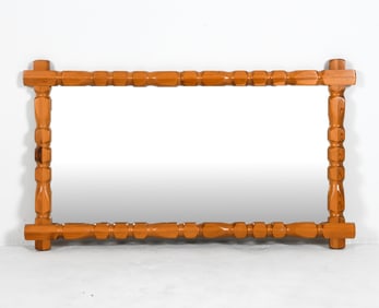 ATTR. GLAS MASTER SWEDISH PINE WALL MIRROR C.1960S