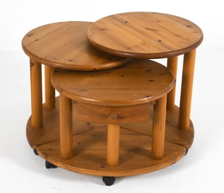 MANNER OF DAUMILLER PINE NESTING TABLES C. 1970S