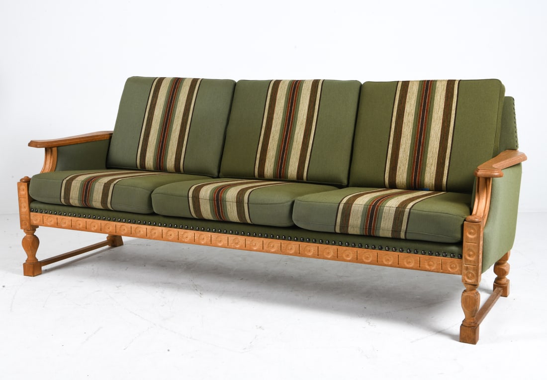 HENNING KJAERNULF STYLE DANISH OAK SOFA C. 1970S (1 of 8)
