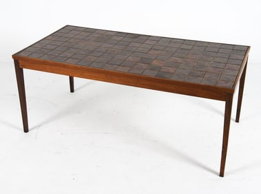 SEVERIN HANSEN STYLE ROSEWOOD & TILE COFFEE TABLE