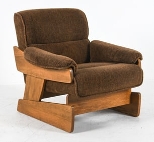 BRUTALIST DANISH OAK ARM CHAIR C. 1960S