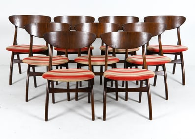 (9) SORO STOLEFABRIK ROSEWOOD DINING CHAIRS 1960S