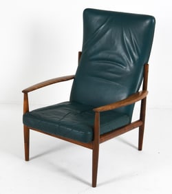 GRETE JALK DANISH TEAK HIGHBACK LOUNGE CHAIR 1960S