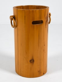 SWEDISH PINE CHAMPAGNE BUCKET W/ HANDLES C. 1970S