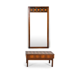 ERIK WORTZ DANISH ROSEWOOD CHEST & MIRROR C. 1960S