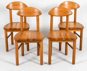 (4) ATTR. DAUMILLER DANISH PINE DINING CHAIRS