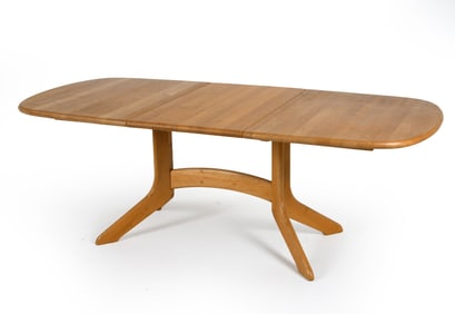 DYRLUND STYLE BEECH EXTENDING DINING TABLE 1970S