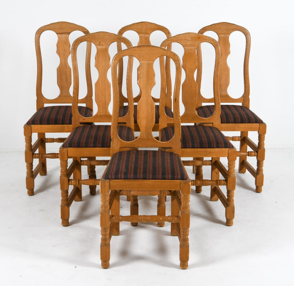 (6) KROGENAES NORWEGIAN PINE DINING CHAIRS (1 of 10)