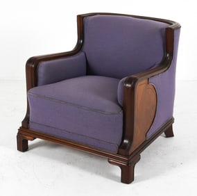 ART DECO SCANDINAVIAN MAHOGANY CLUB CHAIR