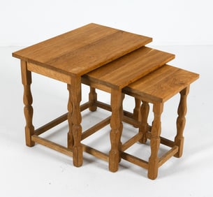 MANNER OF HENNING KJAERNULF OAK NESTING TABLES