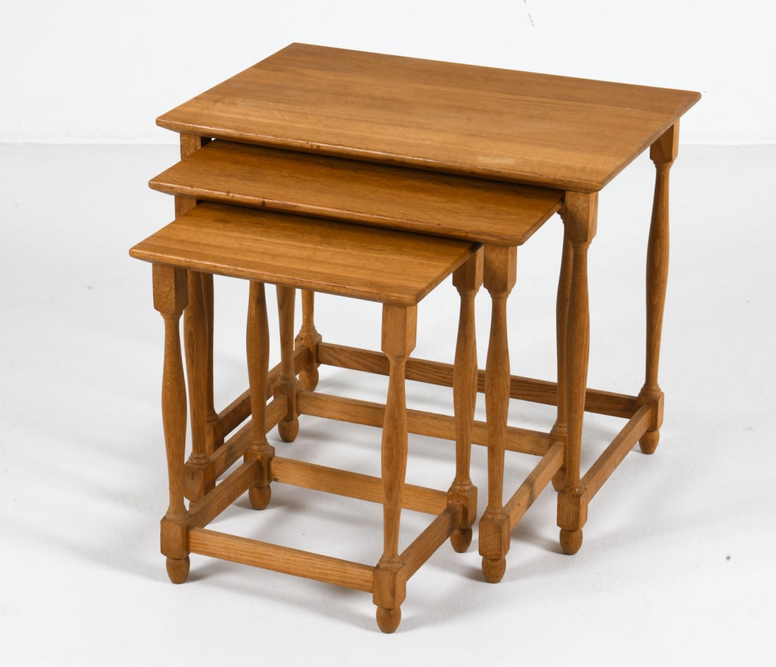 STYLE OF HENNING KJAERNULF OAK NESTING TABLES (1 of 11)
