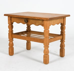 STYLE OF HENNING KJAERNULF DANISH OAK SIDE TABLE