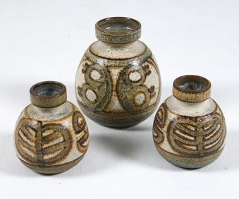 SOHOLM STENTOJ DANISH CERAMIC VASE GROUPING