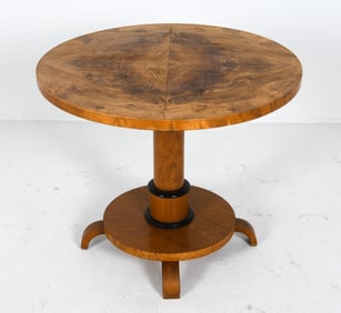 BIEDERMEIER STYLE WALNUT SIDE TABLE C. 1950S