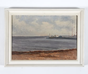 ERNESTA HOLM (20TH C.) SHORELINE SEASCAPE O/C