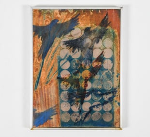 SCANDINAVIAN ABSTRACT ENAMEL ON METAL 20TH C.