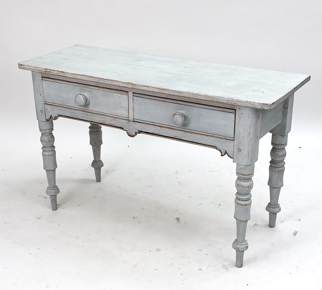 ANTIQUE COUNTRY PAINTED PINE DESK (1 of 19)