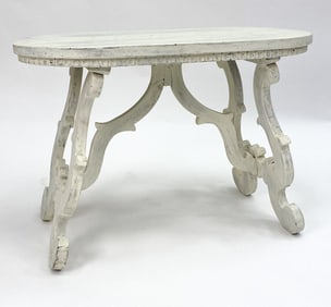 ANTIQUE COUNTRY PAINTED PINE SIDE TABLE