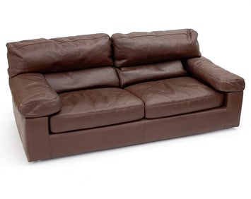 ROCHE BOBOIS LEATHER TWO-SEATER SOFA