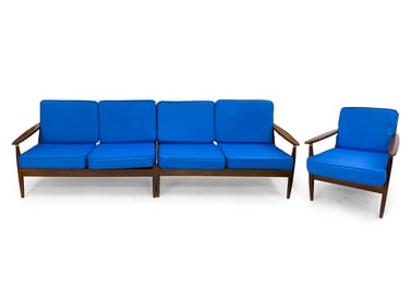 ARNE VODDER STYLE TEAK SOFA SUITE C. 1960S