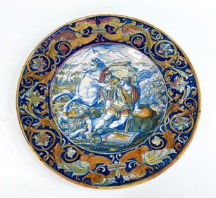 LATE 19TH C. ITALIAN MAJOLICA LUSTERWARE CHARGER