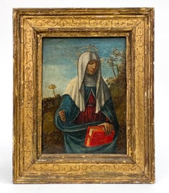 ANTIQUE ITALIAN PAINTING OF SAINT ANNE