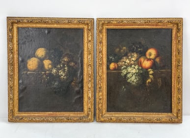 PAIR OF 18TH CENTURY STILL LIFE PAINTINGS O/C