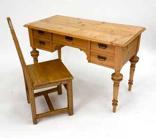 ANTIQUE PINE DESK W/ CHAIR