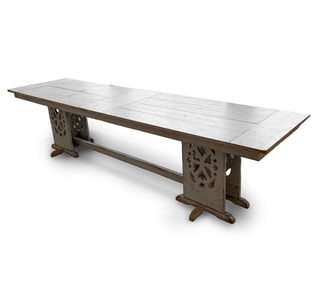 ANTIQUE COUNTRY STYLE PINE DINING TABLE