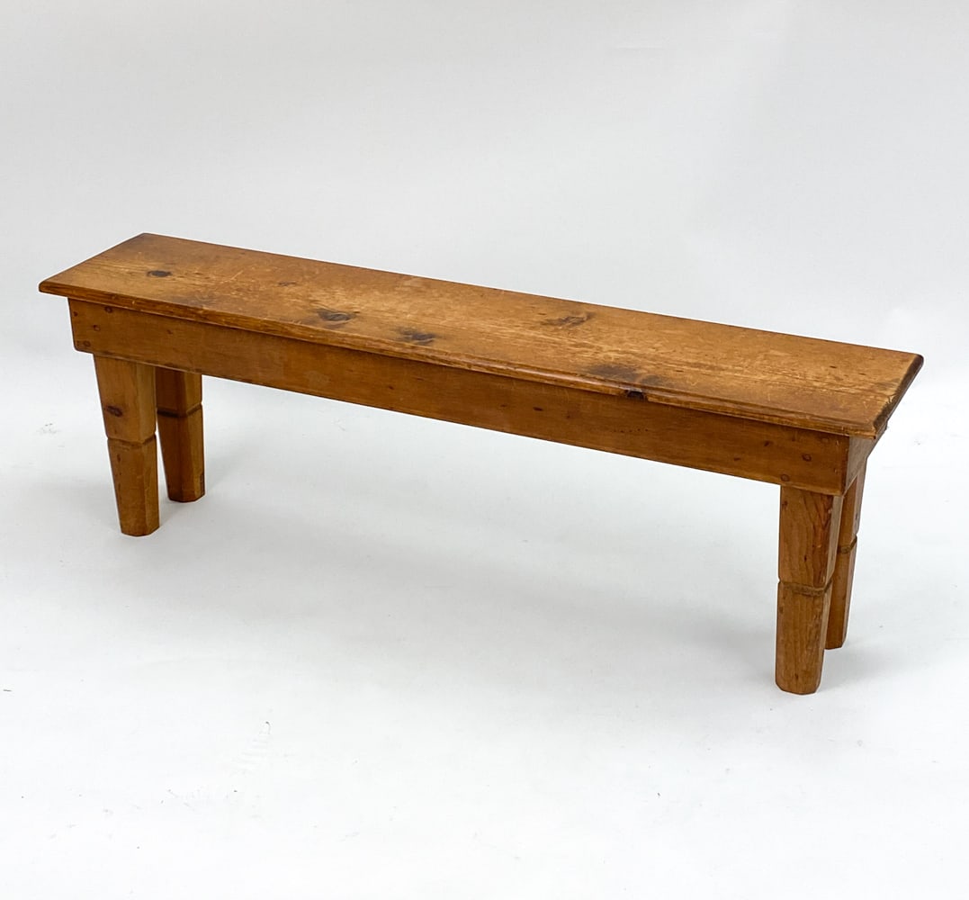 ANTIQUE RUSTIC PINE BENCH 20TH C. (1 of 16)