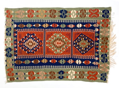 TURKISH HAND-WOVEN WOOL KILIM RUG